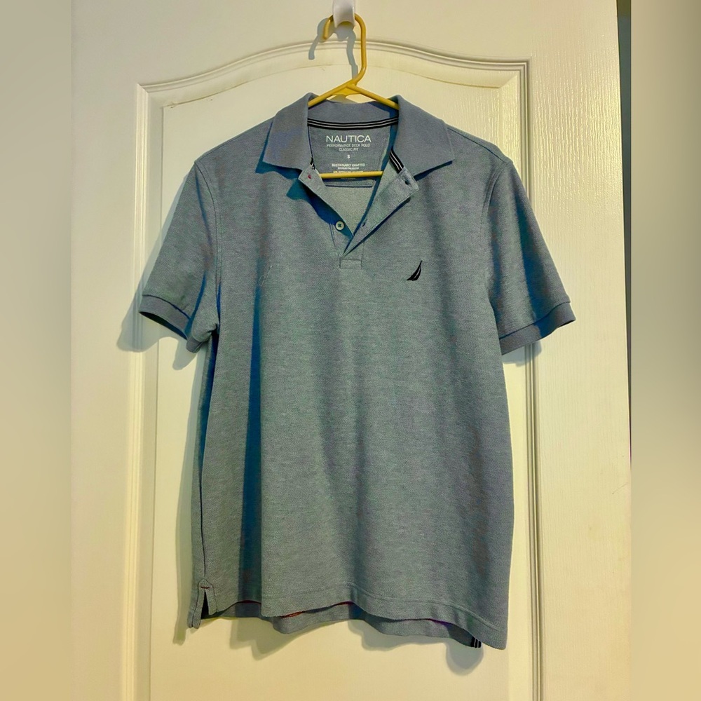 Nautica men’s polo shirt blue/gray size S